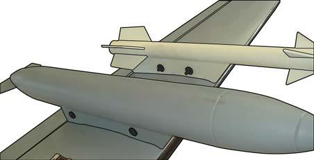 Do this on both the right and left sides and top and bottom of the stabilizer. 2) Using a modeling knife, carefully remove the covering at mounting slot of horizontal stabilizer. Cut.