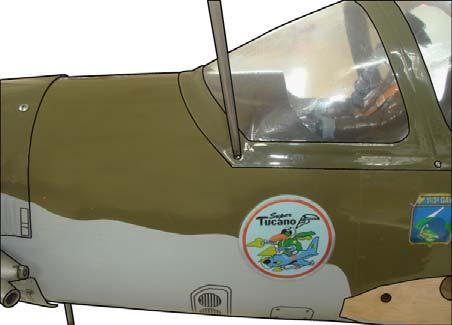 the fuselage using a felt-tipped