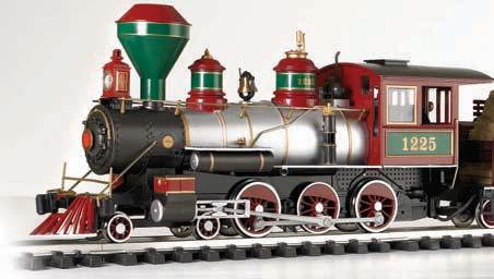 The White Christmas Express comes complete with a 4-6-0 steam locomotive (with operating headlight, smoke, and speed-synchronized sound), tender with wood load, combine with operating door and