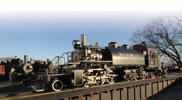 STEAM LOCOMOTIVES 1:20.3 Baldwin 2-6-6-2 Articulated Saddle Tank Locomotive Performs best on 8' diameter curves or greater. Standard Pack: 1 $1425.