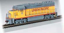 BNSF Item No. 44923 EMD GP40 UNION PACIFIC Item No. 44924 E-Z Command DCC System with DCC-Equipped Steam Locomotive Locomotives perform best on 18" radius curves or greater. Standard Pack: 3 $219.