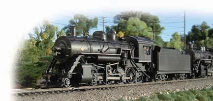 STEAM LOCOMOTIVES BALDWIN 2-8-0 CONSOLIDATION LOCOMOTIVE (DCC EQUIPPED) Performs best on 18" radius curves or greater. TM Standard Pack: 6 $160.