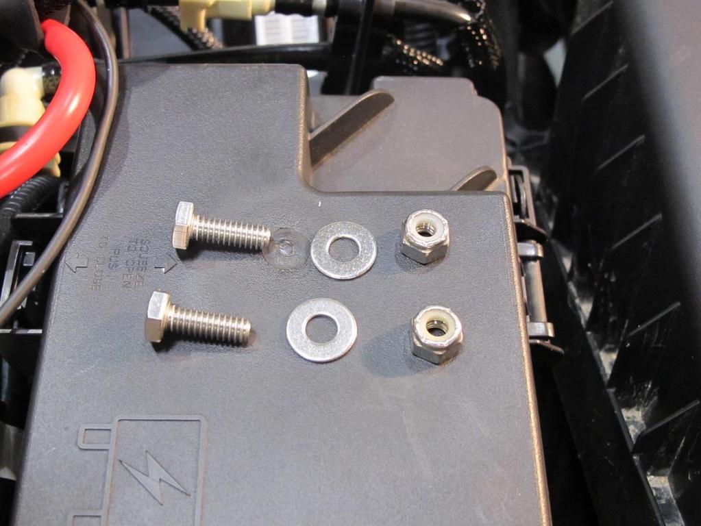 Step 8: Using provided (2) ¼ 20 bolts,