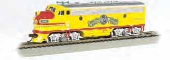 DIESEL LOCOMOTIVES EMD F7-A DIESEL LOCOMOTIVE (DCC-READY) Performs best on 18" radius curves or greater. Suggested price: $99.