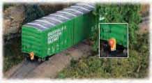 SILVER SERIES ROLLING STOCK 50' OUTSIDE BRACED BOX CAR with FLASHING END OF TRAIN DEVICE Suggested price: $53.
