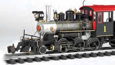 The White Christmas Express comes complete with a 4-6-0 steam locomotive (with operating headlight, smoke, and speed-synchronized sound), tender with wood load, combine with operating door and