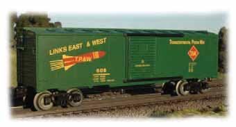 FREIGHT CARS 40' SCALE BOX CAR Navigates O-27 curves Length 10" Height 3.5" Suggested price: $76.