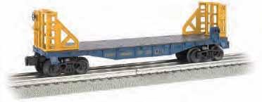 FREIGHT CARS FLAT CAR with BULKHEAD ENDS Navigates O-27 curves Length 10" Height 3.25" Suggested price: $69.