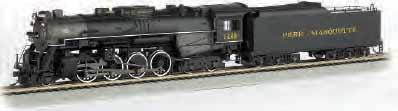 STEAM LOCOMOTIVES 2-8-4 BERKSHIRE STEAM LOCOMOTIVE & TENDER with OPERATING HEADLIGHT (DCC EQUIPPED) Performs best on 22" radius curves or greater. Suggested price: $269.