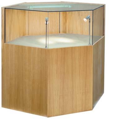 COUNTERS JC12/5 Size 1200 w x d x mm h Lockable glass display area with fluorescent light and removable display pad.