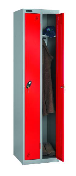 TWIN LOCKER: STANDARD DUTY TW DOOR WIDTHS All PLAIN VENTED PERFORATED TRESPA SOLID LAMINATE TOP SHELF WELDED PLINTHS BETWEEN COMPARTMENTS THROUGH FRAME LOCKING SYSTEM FIVE KNUCKLE HINGES TOP SHELF