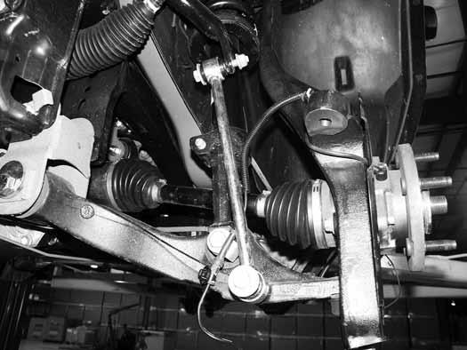 Figure 35 73. Disconnect the front brake lines from the body and install the provided 2" brake line drop brackets with the original brake line bolt. Torque to 10 ft-lbs.