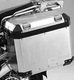 Aluminium cases Together,the two waterproof aluminium cases offer 82 litres of storage capacity.