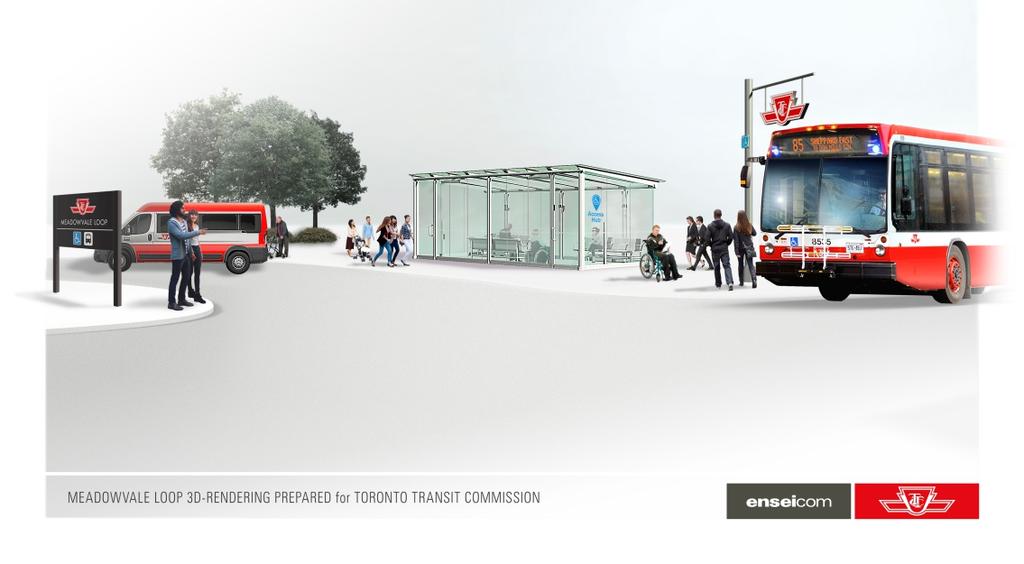 TTC Access Hubs to make connectioning to conventional bus easier In early 2018, the TTC will open its first Access Hub at Meadowvale Loop in Scarborough.