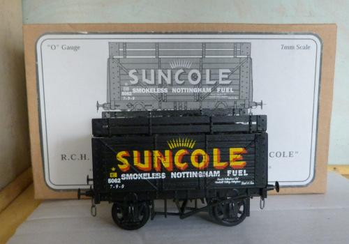 386 Skytrex Model Railways 2-axle 8-plank high-sided Private-owner Coke Wagon, black with white lettering 'Modern Transport Co. Leeds'. with extension racks and imitation load. Excellent condition.