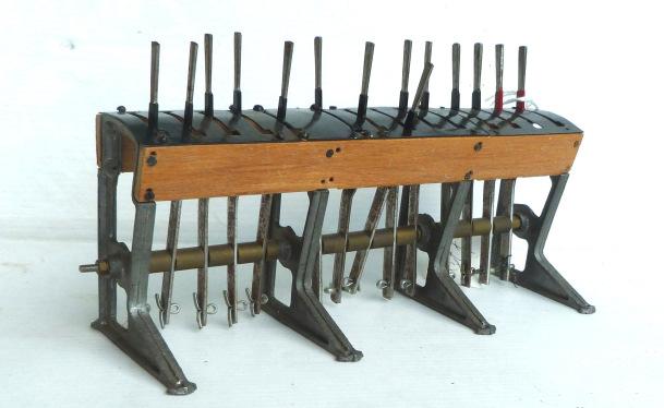 Unidentified (possibly Bassett-Lowke) Lever Frame, with 14 levers, arranged 5-5 -4.