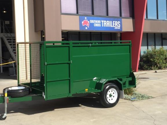 8x5 Mower Trailer (LME1) o ATM 1400kg o Front mesh Mower Compartment with drop ramp o New wheels x3 o Tie rails