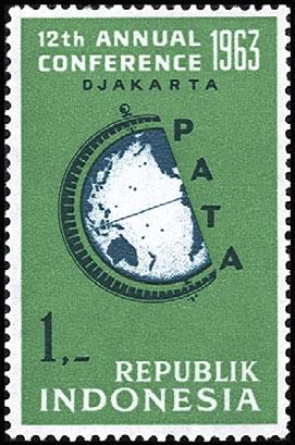 , with 488 A75 10s claret & blk two or three stamps to a sheet and English First census in Indonesi 489 A75 15s bister & blk marginal inscriptions: Visit Indonesia and 1962, Apr.
