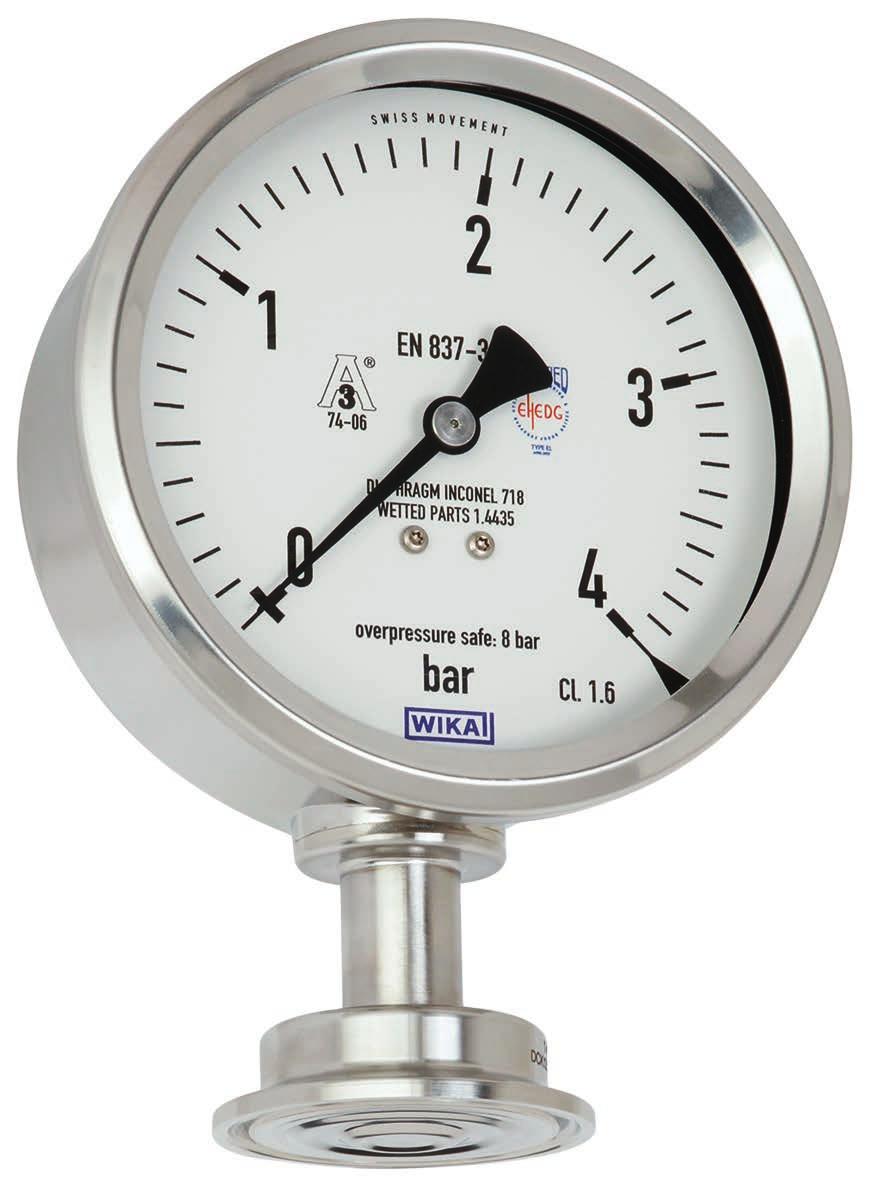 Pressure Diaphragm pressure gauge, flush For sanitary applications Model PG43SA-S, NS 100 WIKA data sheet PM 04.