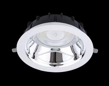 LED Downlight Performer HG Available as wireless Smart Lighting solution (BLE) Unique optical lens concept with high gloss (HG) reflector and low glare Low luminaire height (max 73mm) Direct