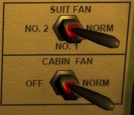 The SUIT FAN switch controls what suit fan is operational. NORM will let the ECS control the FAN operation. No.