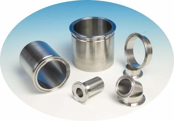Tri-Clamp ferrules & blanks Generally, Tri-Clamp ferrules, blanks and adapters are produced by CNC turning from stainless steel bar, in AISI 316L 1.4404 material.