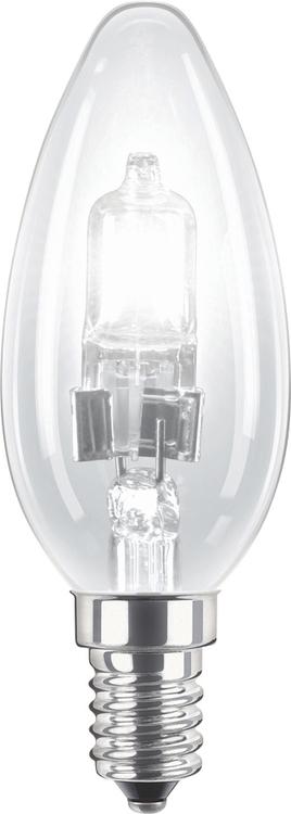 EcoClassic Candle B35 EcoClassic 28W E14 240V B35 CL 1CT Philips EcoClassic Candle light bulbs offer the classical shape you are used to, but with better energy efficiency.