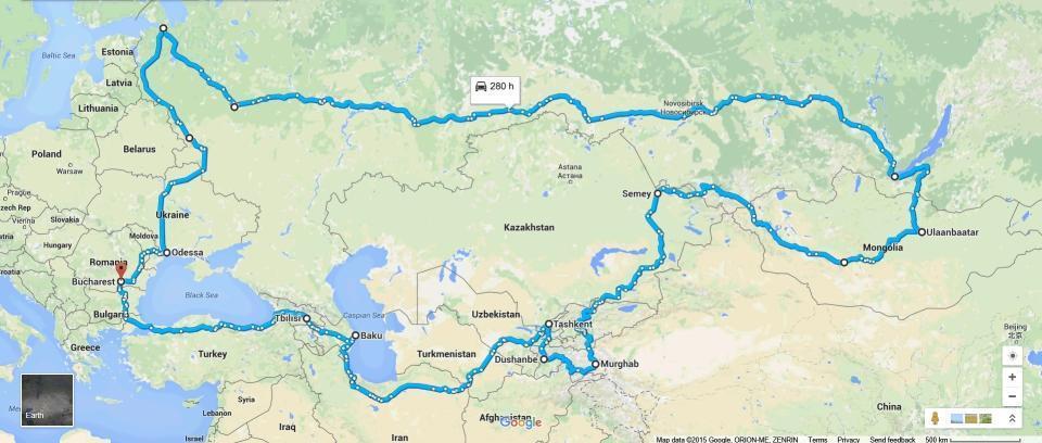 The route of the project Europa Asia on the Silk Road UNTRR delegation involved in the project Romania Asia on the Silk Road crossed the following states: Romania - Bulgaria -