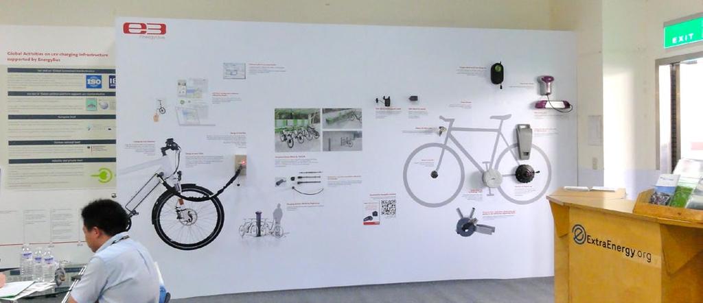 Presentation wall at Taipei Cycle Show 2013 The special exhibition LEV (Light Electric Vehicle) components in the E-Mobility Hall at ISPO BIKE from 25 to 28 July 2013.