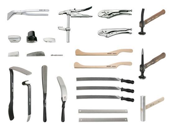 Bodywork tool assortment. - This tool assortment (25-pieces) can be used for working in the bodywork repair area.