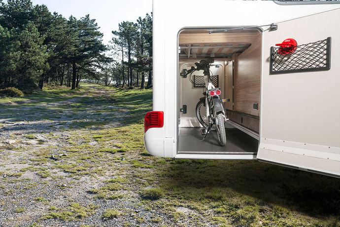 Ambition can accommodate two bicycles in addition to plentiful camping equipment.