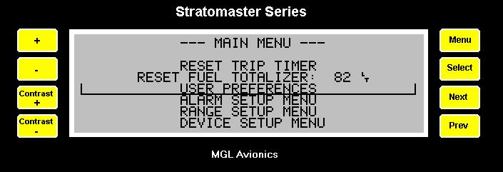 Using the System Input Voltage This display indicates the voltage measured on the input to the Stratomaster E2.