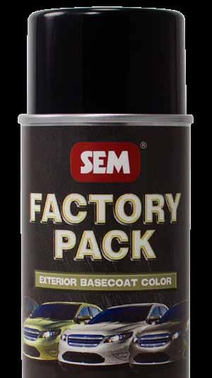 Factory Pack colors have been matched to OEM standards and can be used for jambs, cut-ins, small accessories, touch ups or anywhere normal mixed basecoat would be applied.