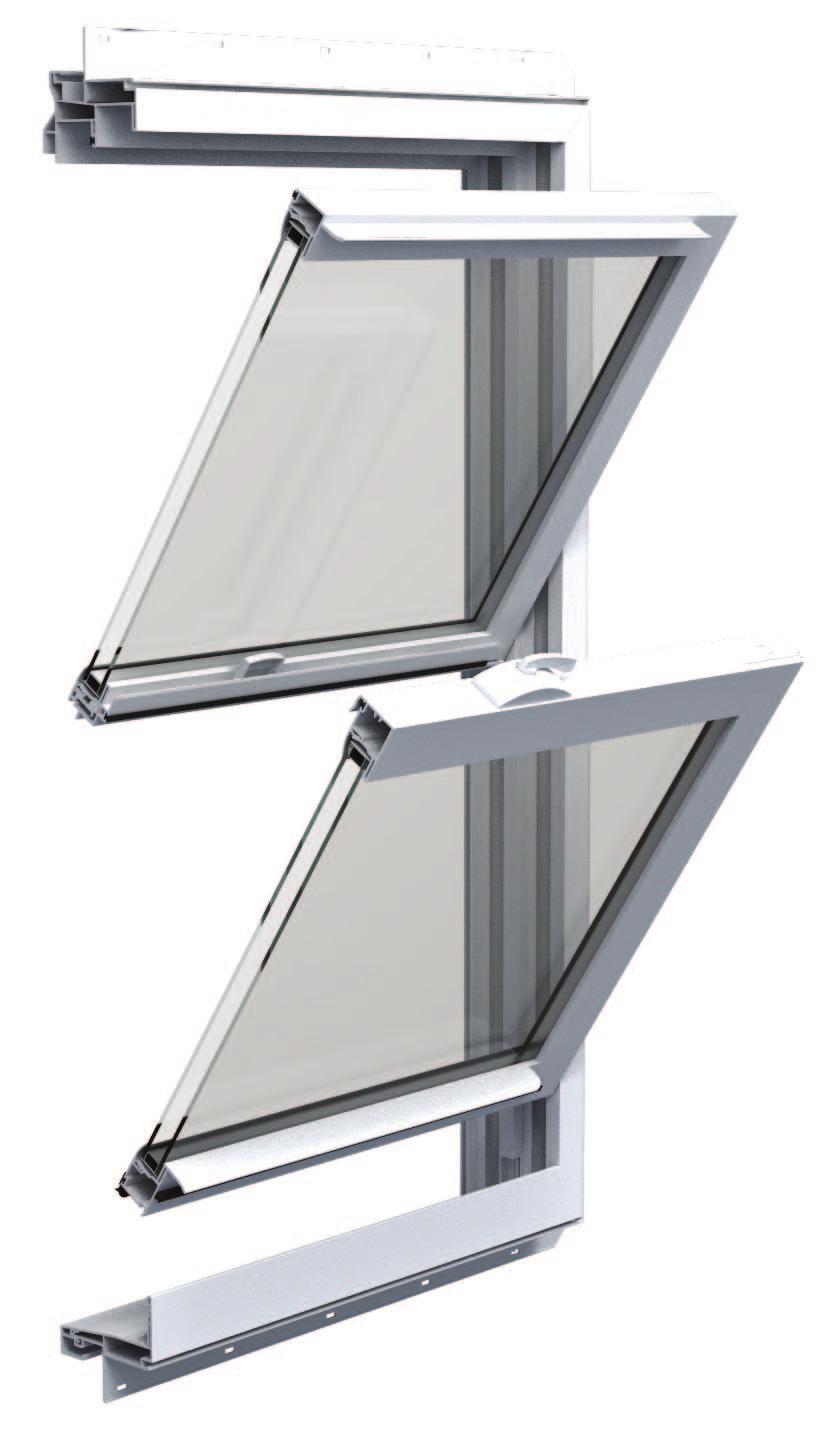 Both sashes tilt in for easy cleaning, convenient for the exterior glass of upper floors.