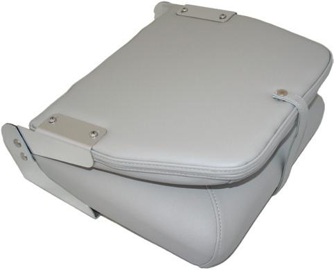 19 - Seating - Powerboat Seats Stand - Up Pro Seat Grey marine grade vinyl with thick contoured foam padding and threaded inserts in base with S/S screws provided.