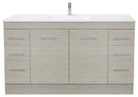 an ergonomic cabinet height of Ten Laminex natural finishes with standard horizontal grain or gloss white
