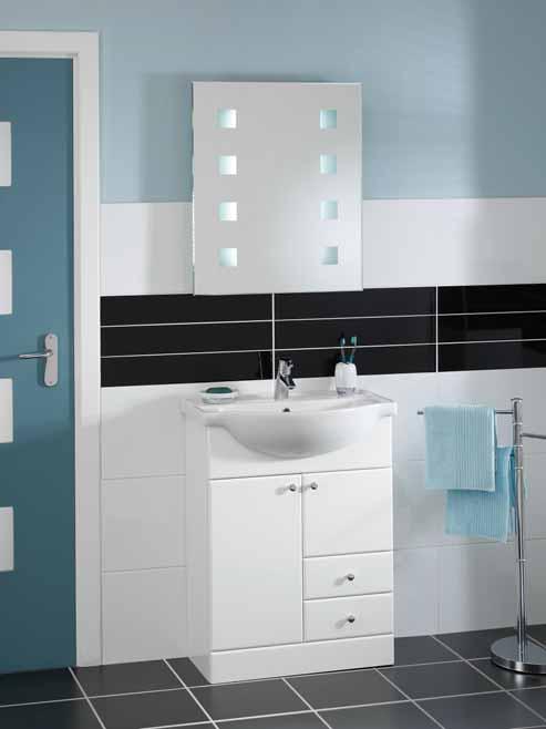 AQUIS VANITY UNITS WHITE VÄtáá v WITH BASIN AQ40PM AQ50PM IM60 Features and benefits BASIN UNITS: Supplied pre-assembled with handles fitted. Units pre-cut for basin.