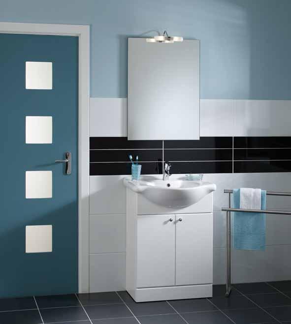 AQUIS VANITY UNITS WHITE WITHtrend BASIN AQ53MW AQ60PM Features and benefits BASIN UNITS: Supplied pre-assembled with handles fitted. Units pre-cut for basin.