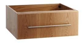SINGLE TAP HOLE. DOUBLE DRAWER UNIT WITH CUT-OUT IN TOP DRAWER.