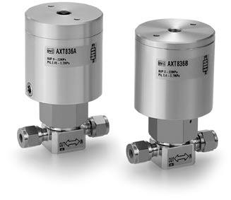 Series VCH40 Made to Order Specifications: lease consult with SMC for detailed size, specifications and delivery. Made to Order.0 Ma ort Air Operated Valve AXT836 A Specifications Symbol assage iping size A B C D N.