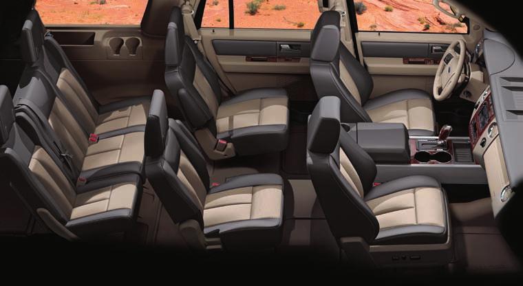 Delight your guests With available seating configurations for 5 to 9 passengers and all sorts of entertainment options, you can think of Expedition as your family room