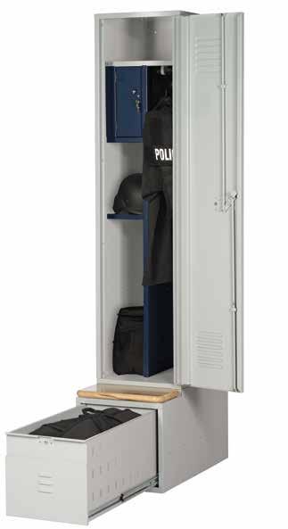 (optional) Distinguishing Features: All sizes offered in welded or KD construction Factory assembly available on KD models 16 gauge Interior Divider and Side Shelf Ventilation slots on Locker Top Hat