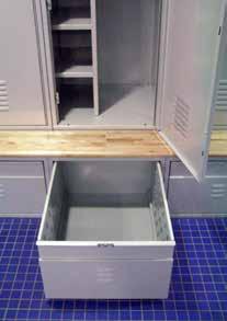 locker benches to span multiple drawer bases is recommended to provide smooth and continuous seating Your installer can field cut as necessary, or we can provide custom lengths with field joints,