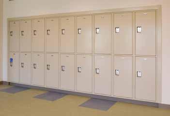 with 5 shelves Recess trim is 3 wide and bridges the gap between lockers and wall and/or soffits when the lockers are recessed into a wall Side trim for left hand (LH) and right hand sides (RH) are