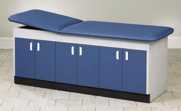 STYLE LINE SPECIALTY TABLES Bariatric TABLES Cabinet Style Laminate Cast Table All laminate surfaces Adjustable backrest 6 doors and 3 storage
