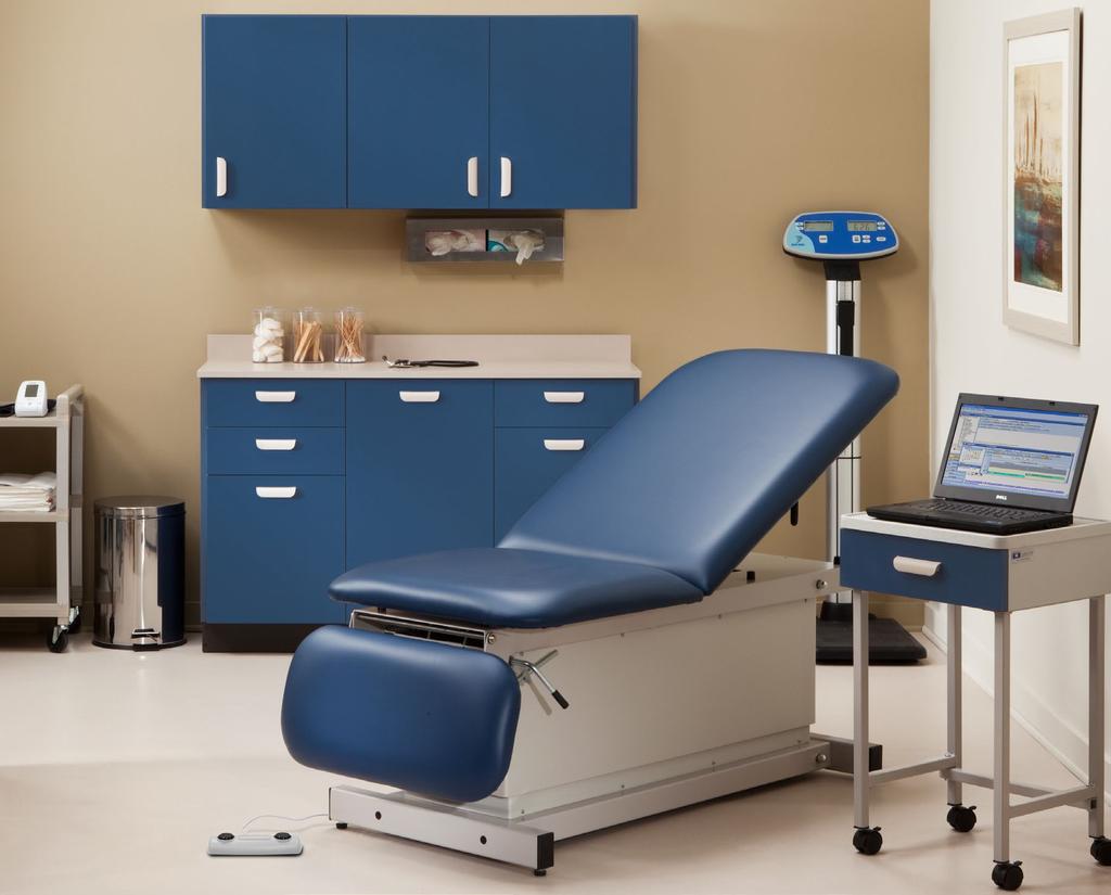 SHROUDED POWER TABLES Clinton takes power exam tables to new heights with a complete line of power tables designed and engineered to fit the needs of most physicians and therapists.