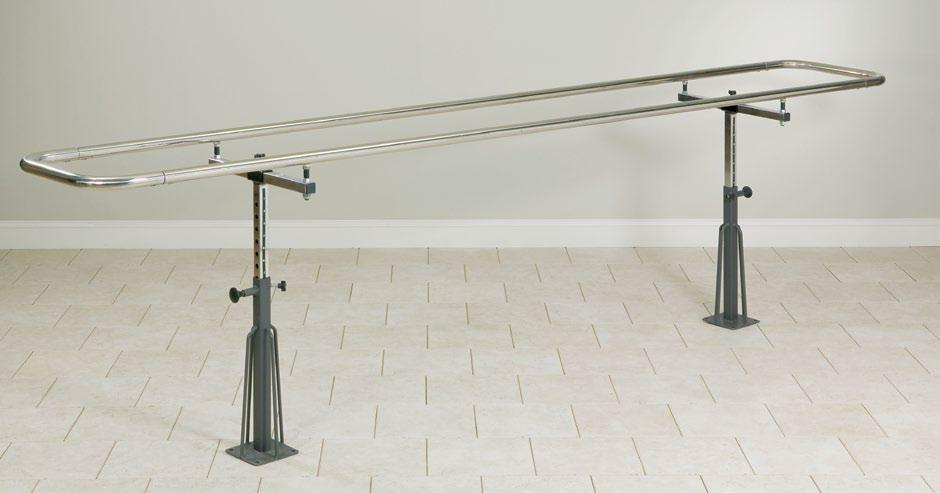 PARALLEL BARS 3-3307 Wall Mounted Folding Parallel Bars Stainless steel handrails Requires only 14 of floor space when in