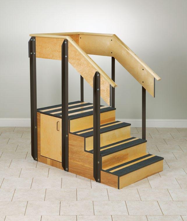 60 cm) Small Up/Down Staircase Small straight staircase for limited space Patient can ascend and descend without turning Two full width, safety treads on