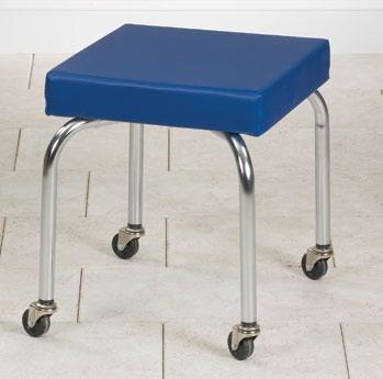 STOOLS & SUPPORT Color Selector T-40 Step Stool Chrome plated steel Rubber tread top for safety Rubber feet 350 lbs. load capacity under normal use 14 1 /4" 14 1 /4" 9" 36.19 cm 36.19 cm 22.
