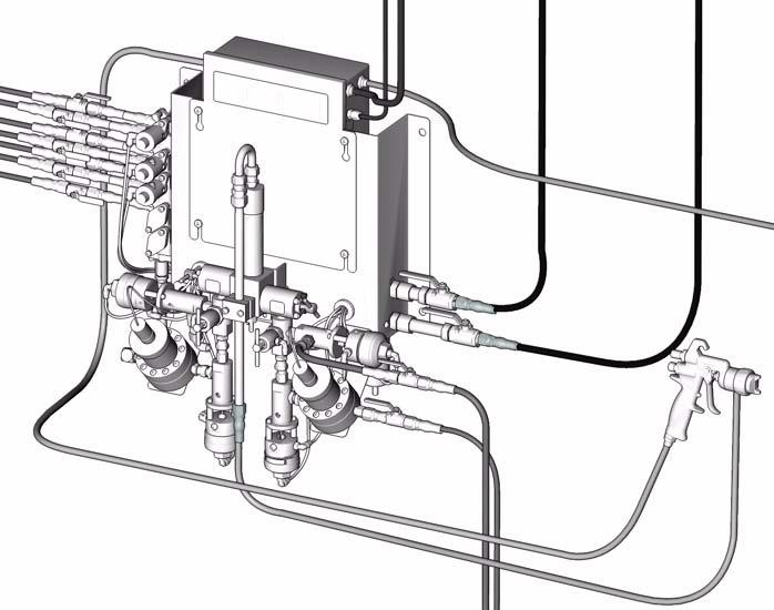 9) and the atomizing air safety shutoff valve. See Gun Flush Box Manual 310695.